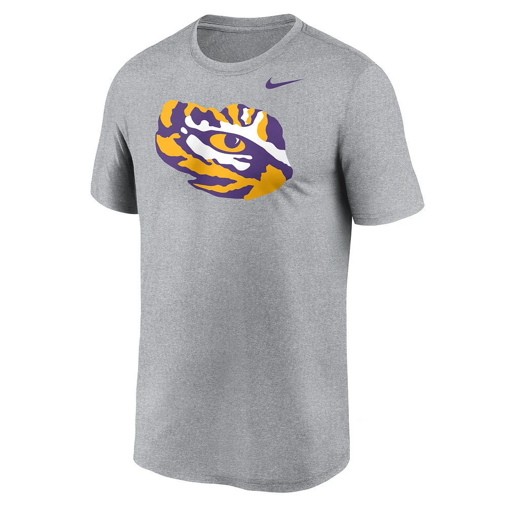 T-shirt à logo alternatif Nike LSU Tigers Primetime Legend pour homme, gris chiné