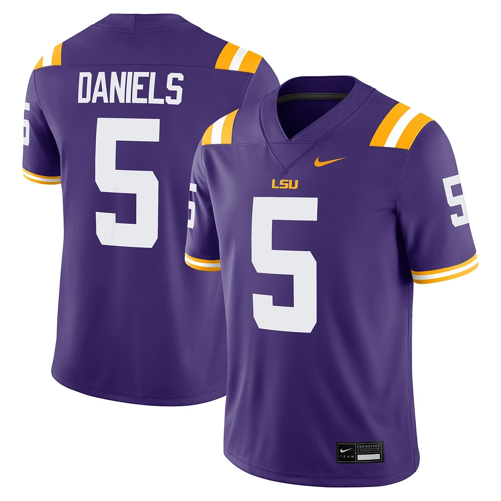 Maillot de jeu Nike Jayden Daniels violet pour homme des LSU Tigers