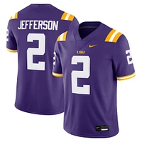 Maillot de jeu Nike Justin Jefferson violet pour homme des LSU Tigers