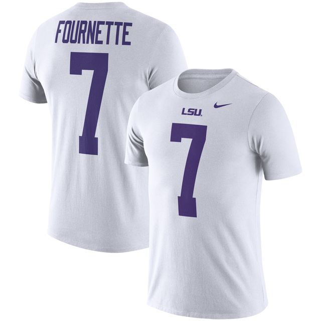 T-shirt Nike Leonard Fournette pour homme, blanc, LSU Tigers, nom et numéro de football, performance