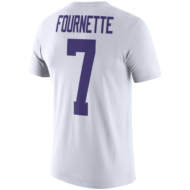 T-shirt Nike Leonard Fournette pour homme, blanc, LSU Tigers, nom et numéro de football, performance
