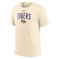 T-shirt Nike Natural LSU Tigers Arch Logo Triblend pour homme