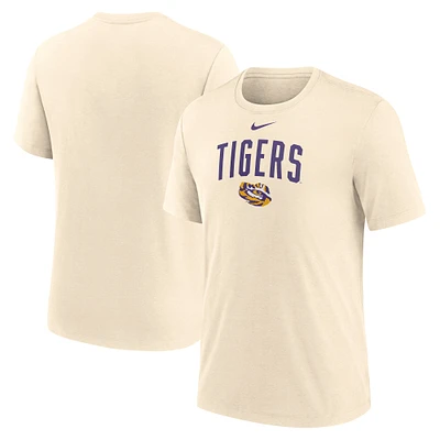 T-shirt Nike Natural LSU Tigers Arch Logo Triblend pour homme