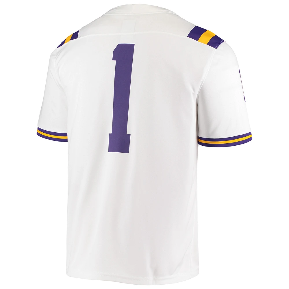 Men's Nike #1 White LSU Tigers Game Jersey