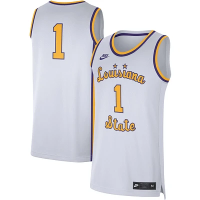 Maillot de basket-ball réplique Nike #1 LSU Tigers blanc pour homme