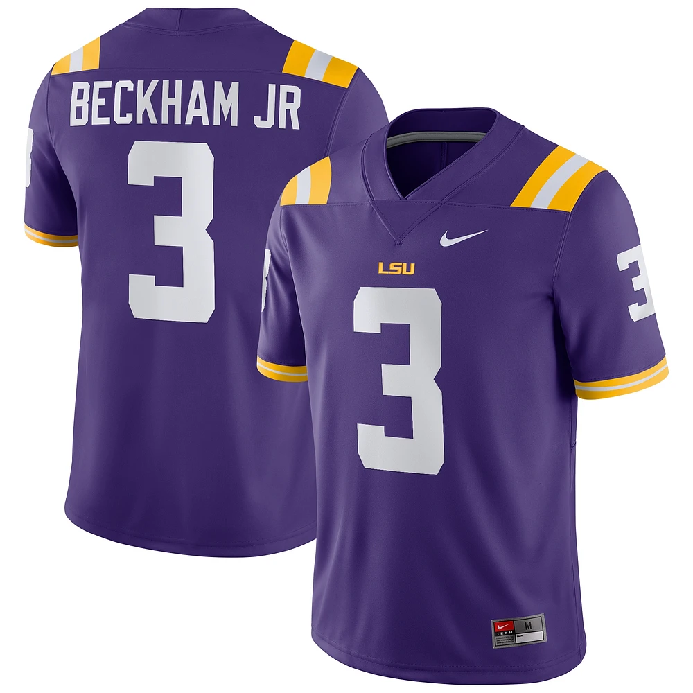 Maillot de match Nike Odell Beckham Jr violet LSU Tigers pour homme