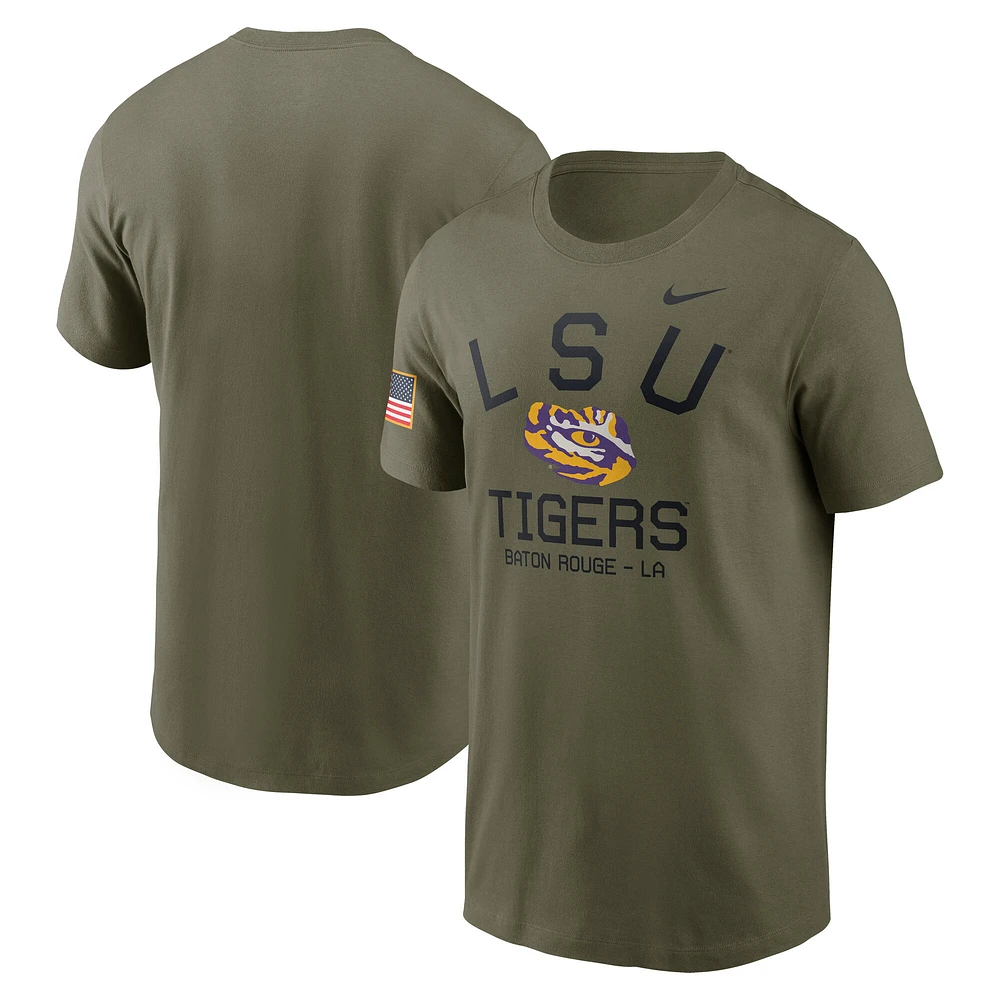 T-shirt de performance Nike Olive LSU Tigers 2024 Military Appreciation pour homme