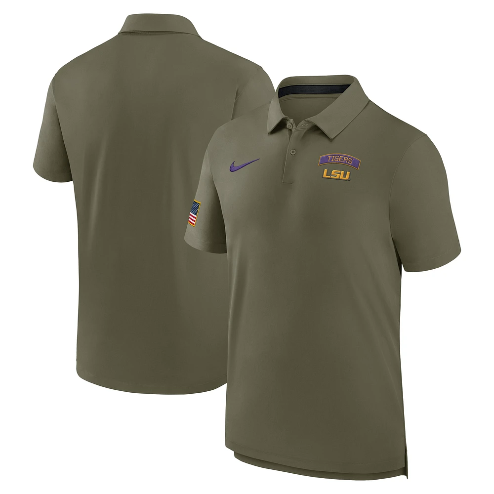 Polo Nike Olive LSU Tigers 2024 Military Appreciation Tour Performance pour homme