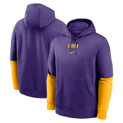 Sweat à capuche Nike violet/or LSU Tigers 2024 Sideline Club pour homme