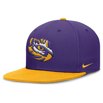 Casquette Nike Primetime Performance bicolore violette/dorée pour homme des LSU Tigers