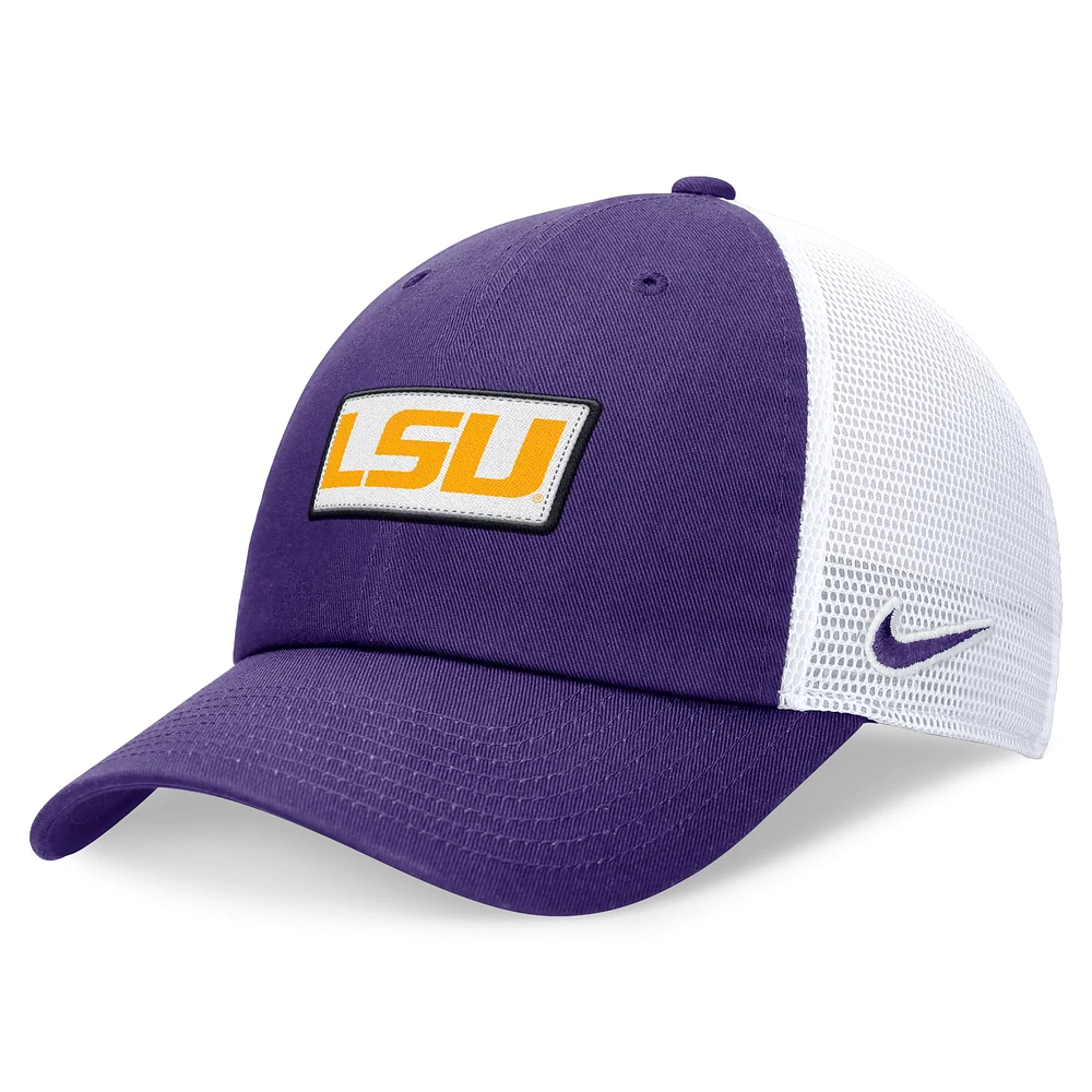 Casquette réglable Nike LSU Tigers Primetime Club Trucker violet/blanc pour homme