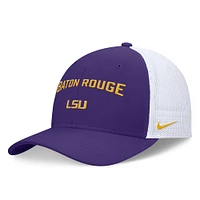 Casquette réglable Nike LSU Tigers Primetime Rise City Trucker violet/blanc pour homme