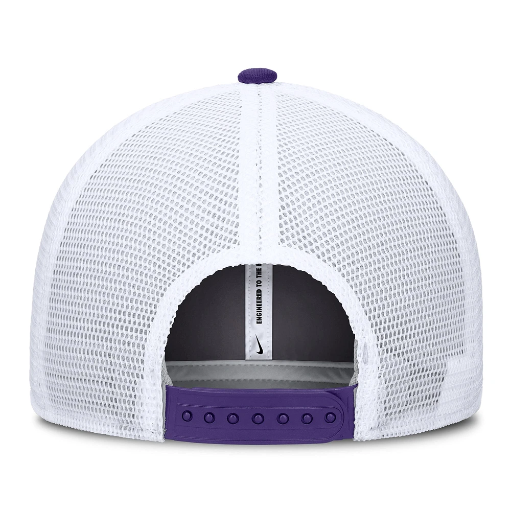 Casquette réglable Nike LSU Tigers Primetime Rise City Trucker violet/blanc pour homme