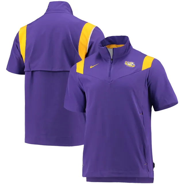 Men's Nike Purple LSU Tigers 2023 Sideline Player Quarter-Zip Hoodie Jacket