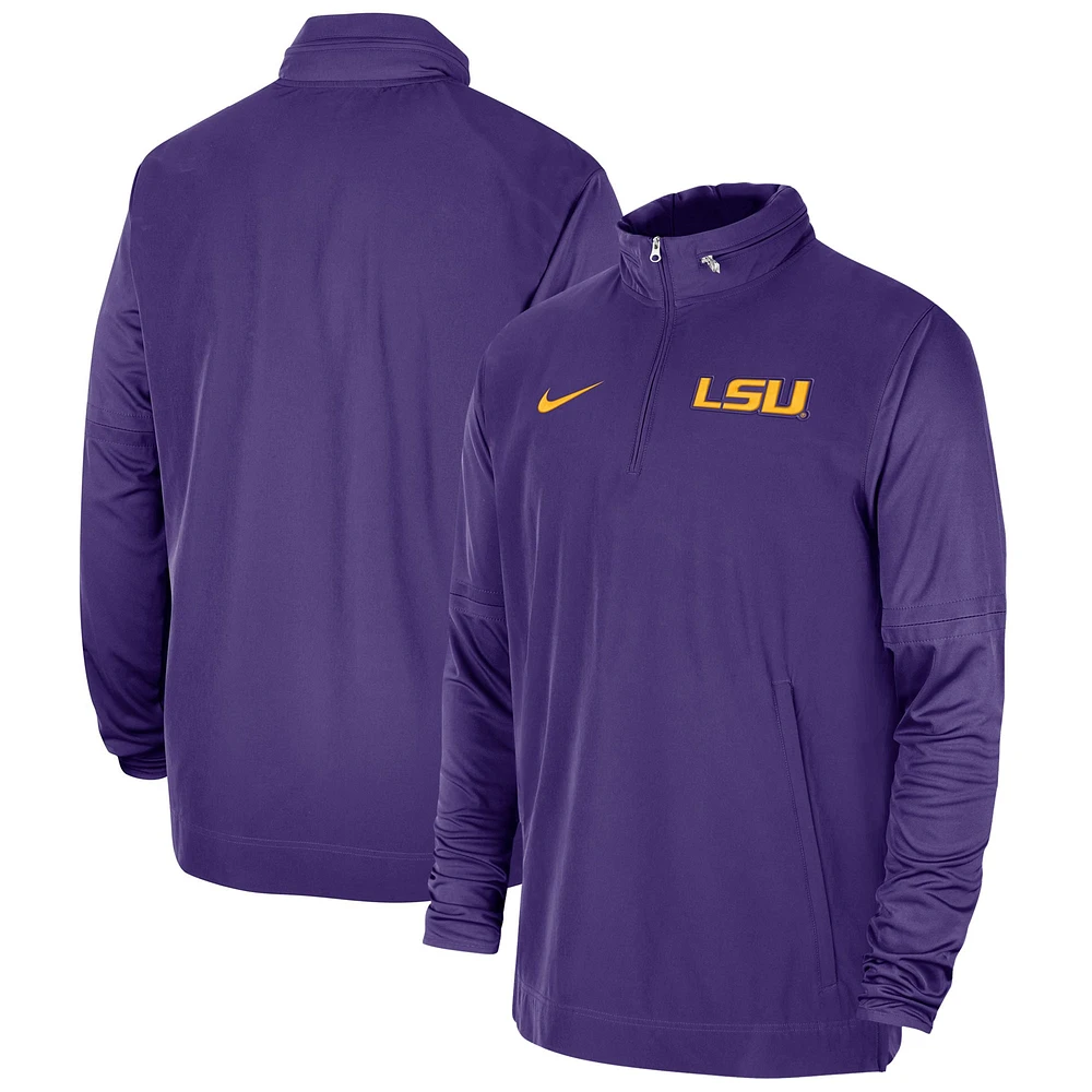 Veste à capuche demi-zip Nike violet LSU Tigers 2023 Coach pour homme