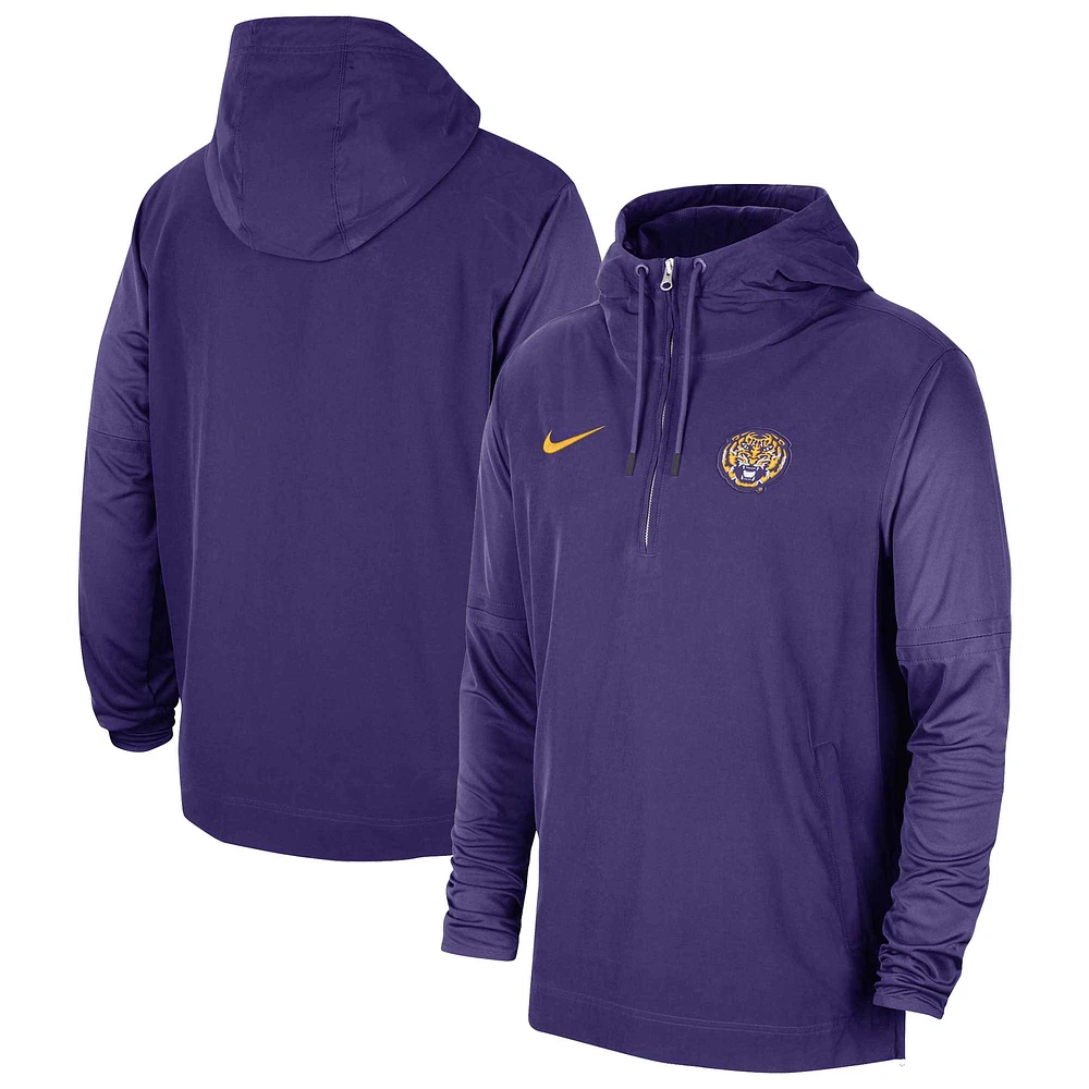 Veste à capuche quart de zip Nike violet LSU Tigers 2023 Sideline Player pour homme