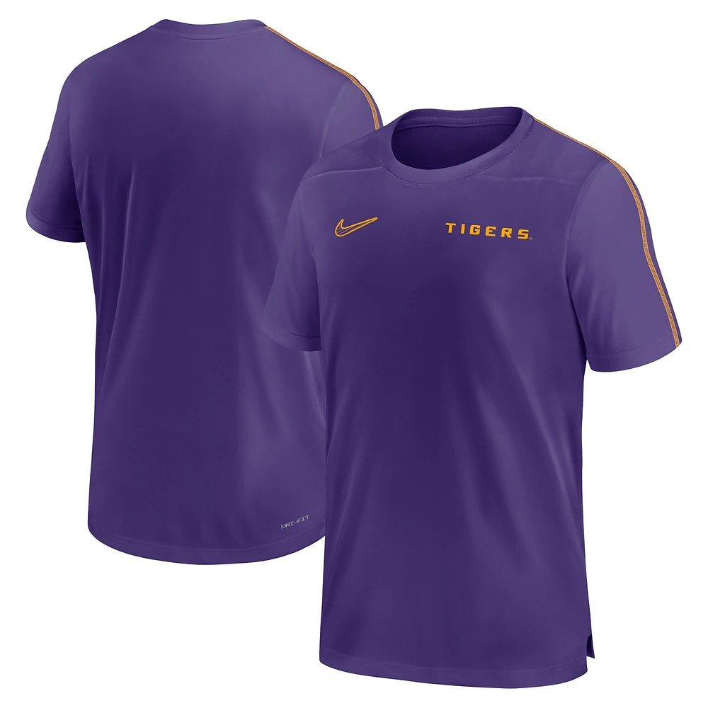 Haut de performance Nike LSU Tigers 2024 Sideline Coach violet pour homme