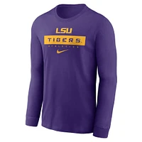 T-shirt à manches longues Nike violet LSU Tigers 2024 Sideline Legend Performance pour homme