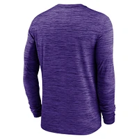 T-shirt à manches longues Nike violet LSU Tigers 2024 Sideline Velocity Performance pour homme