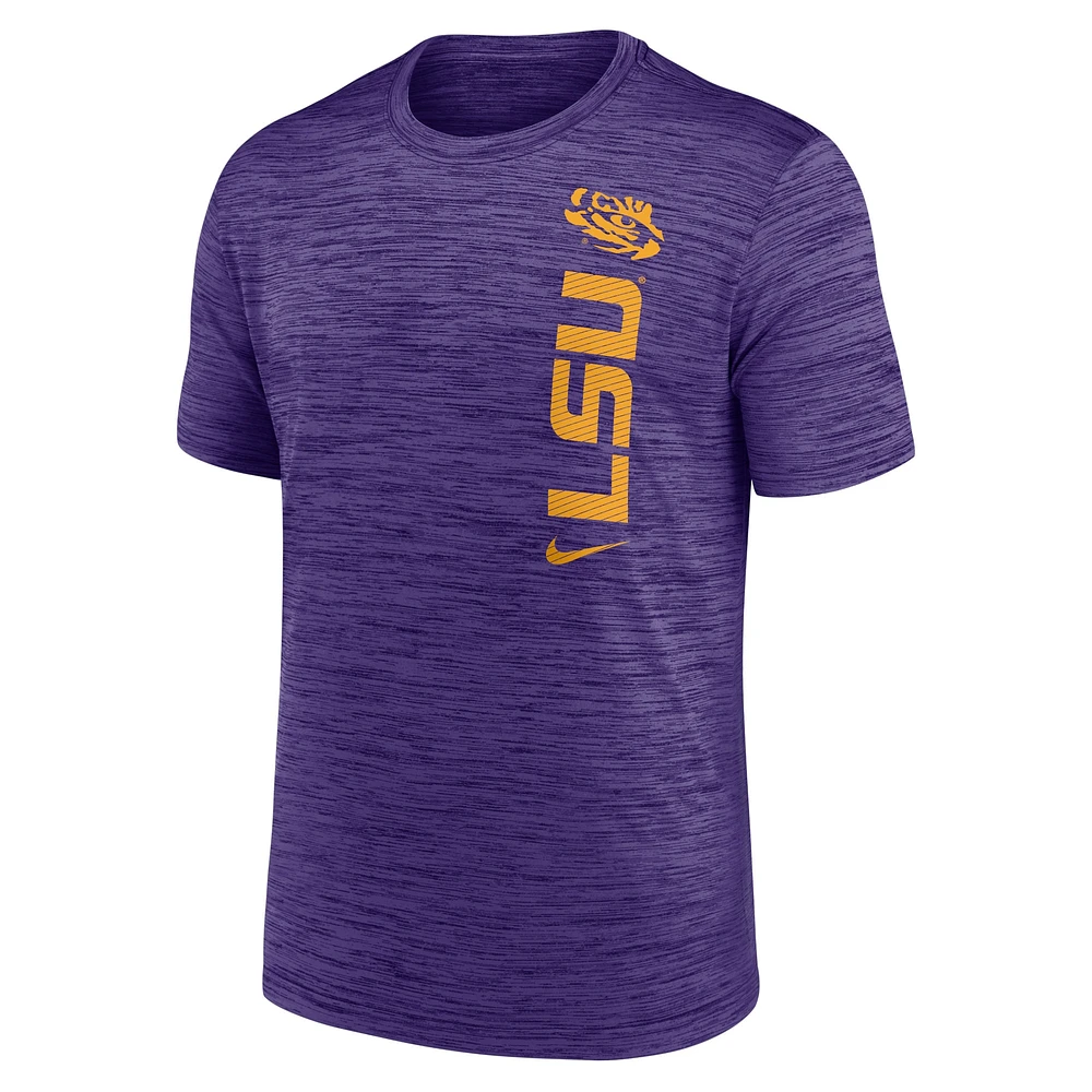 T-shirt Nike violet LSU Tigers 2024 Sideline Velocity Performance pour homme