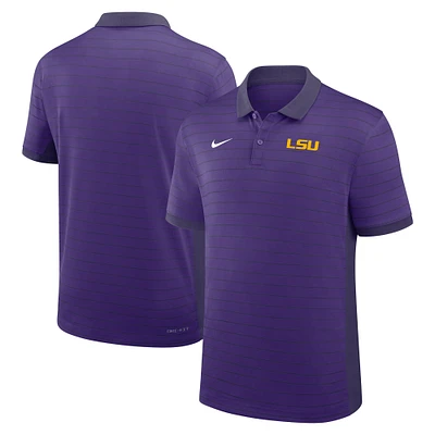 Polo Nike violet à rayures Victory pour homme, équipe de début saison 2025 des Tigers LSU