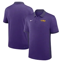Polo Nike violet à rayures Victory pour homme, équipe de début saison 2025 des Tigers LSU