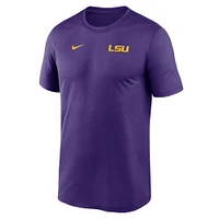 T-shirt Nike violet LSU Tigers 2025 Sideline pour homme avec petit logo Legend Performance