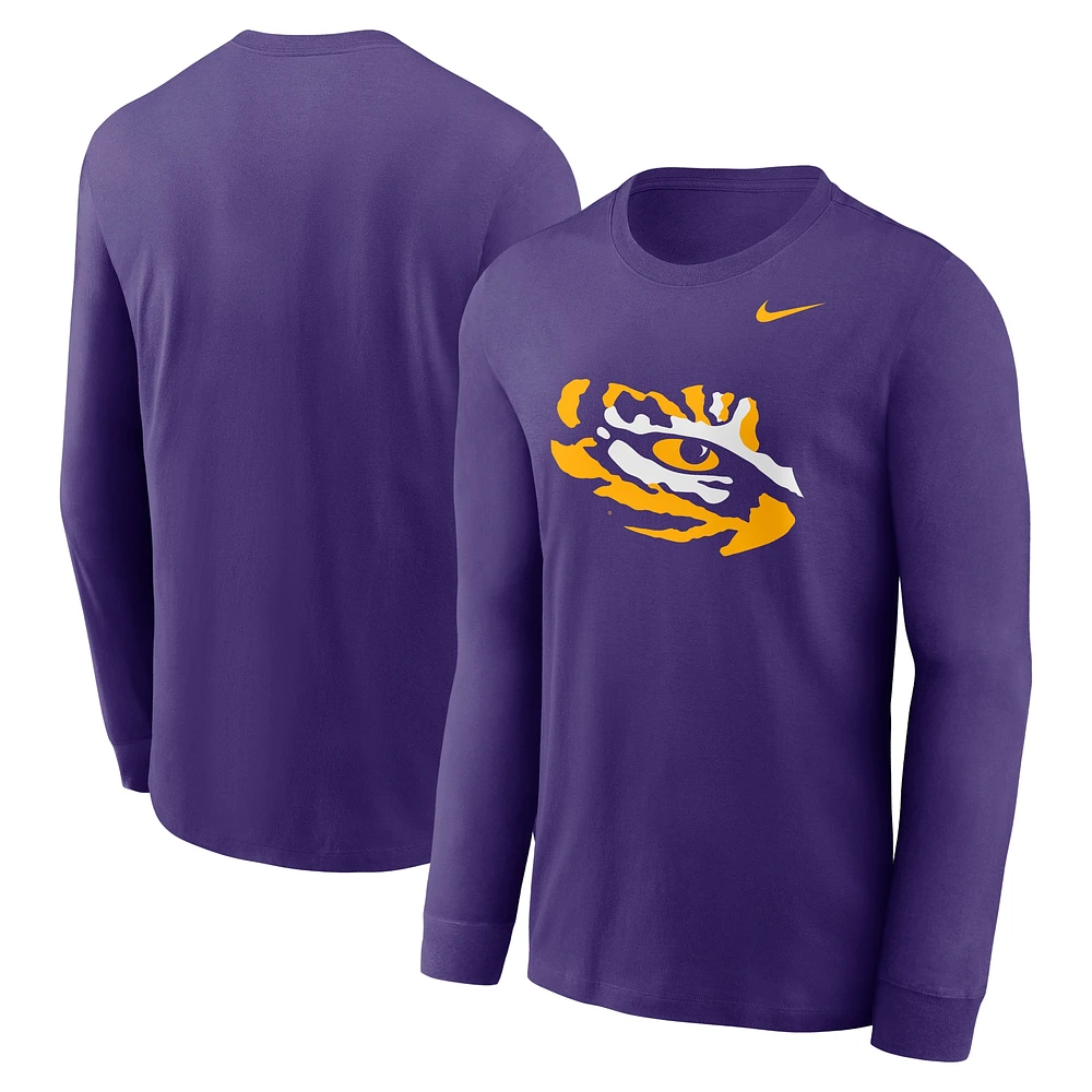 T-shirt à manches longues avec logo alternatif Nike violet LSU Tigers pour homme