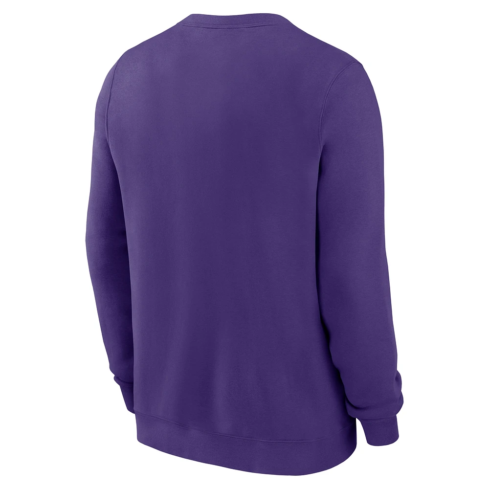 Sweat-shirt à capuche Nike violet LSU Tigers Arched Seal pour homme