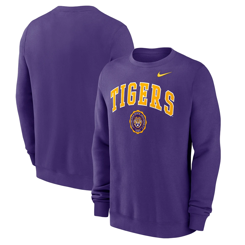 Sweat-shirt à capuche Nike violet LSU Tigers Arched Seal pour homme