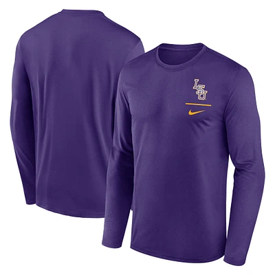 T-shirt à manches longues Nike violet LSU Tigers Baseball Lockup Legend pour homme