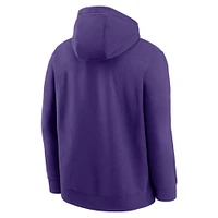 Sweat à capuche en polaire Nike Purple LSU Tigers Basketball Icon Club pour homme