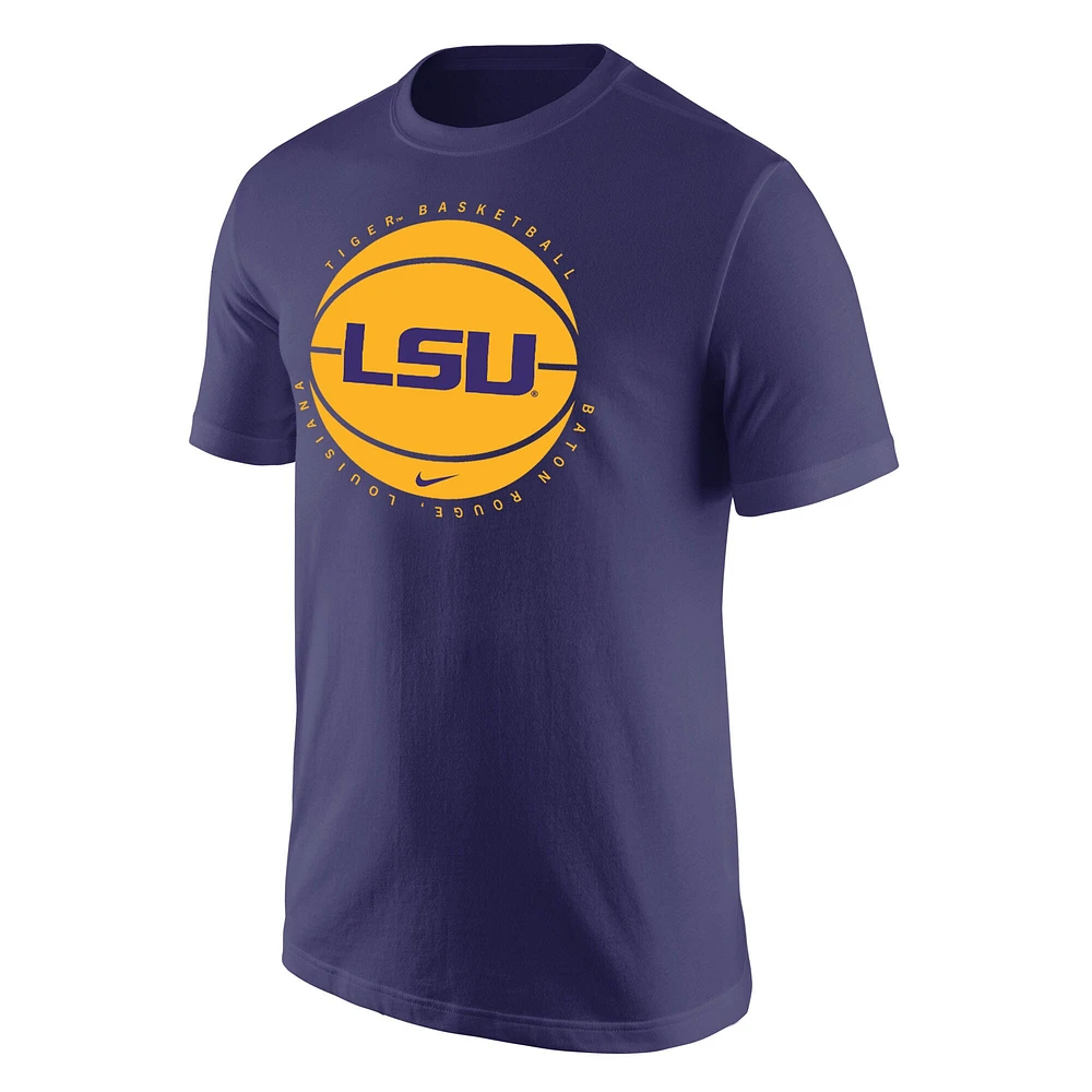 T-shirt avec logo de basket-ball Nike violet LSU Tigers pour homme