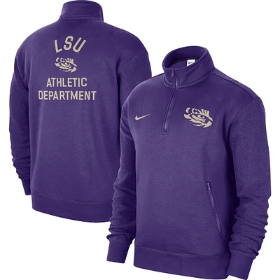 Men's Nike Purple LSU Tigers Campus Athletic Department Quarter-Zip Sweatshirt