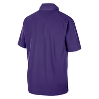 Men's Nike Purple LSU Tigers Coaches Half-Zip Short Sleeve Jacket