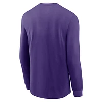 T-shirt à manches longues Nike Purple LSU Tigers Essential Baseball Arch pour homme