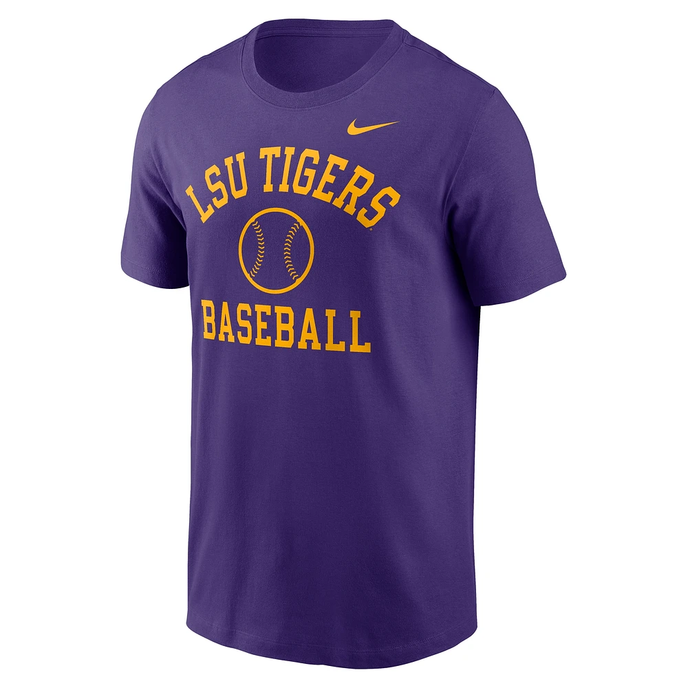 Men's Nike Purple LSU Tigers Essential Baseball Arch T-Shirt