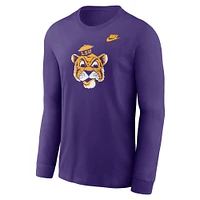 Men's Nike Purple LSU Tigers Legacy Primary Logo Long Sleeve T-Shirt