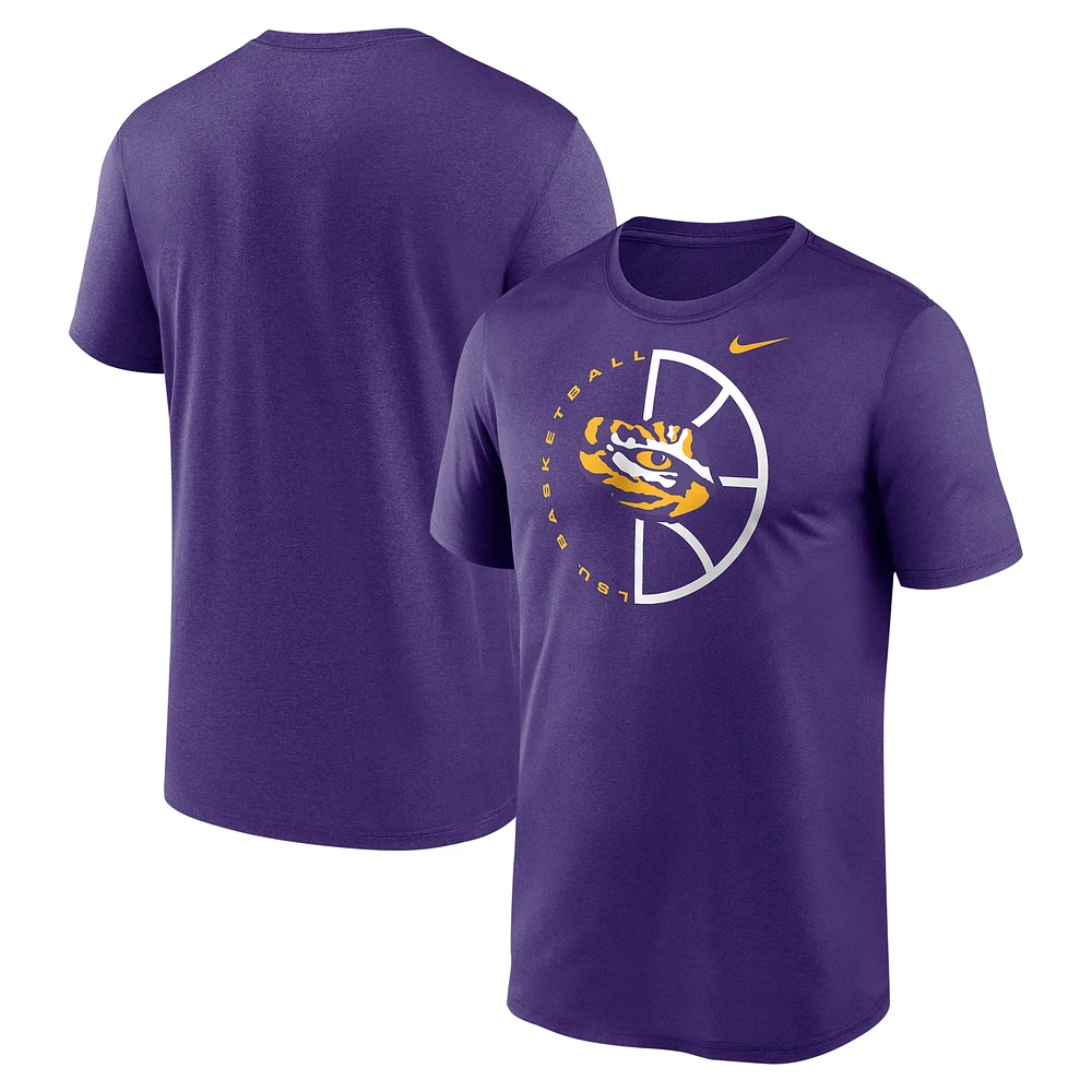 T-shirt Nike violet pour homme LSU Tigers Legend Basketball Icon Performance