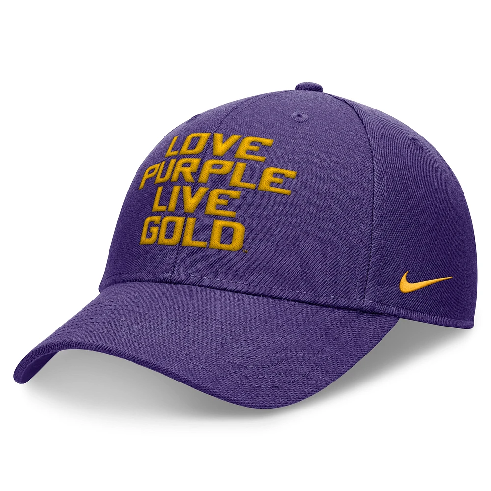 Casquette réglable à hauteur locale Nike violet LSU Tigers pour hommes