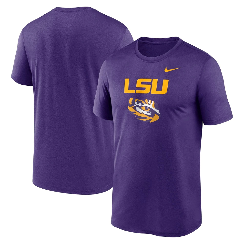 T-shirt Nike LSU Tigers Lockup Legend Performance violet pour homme