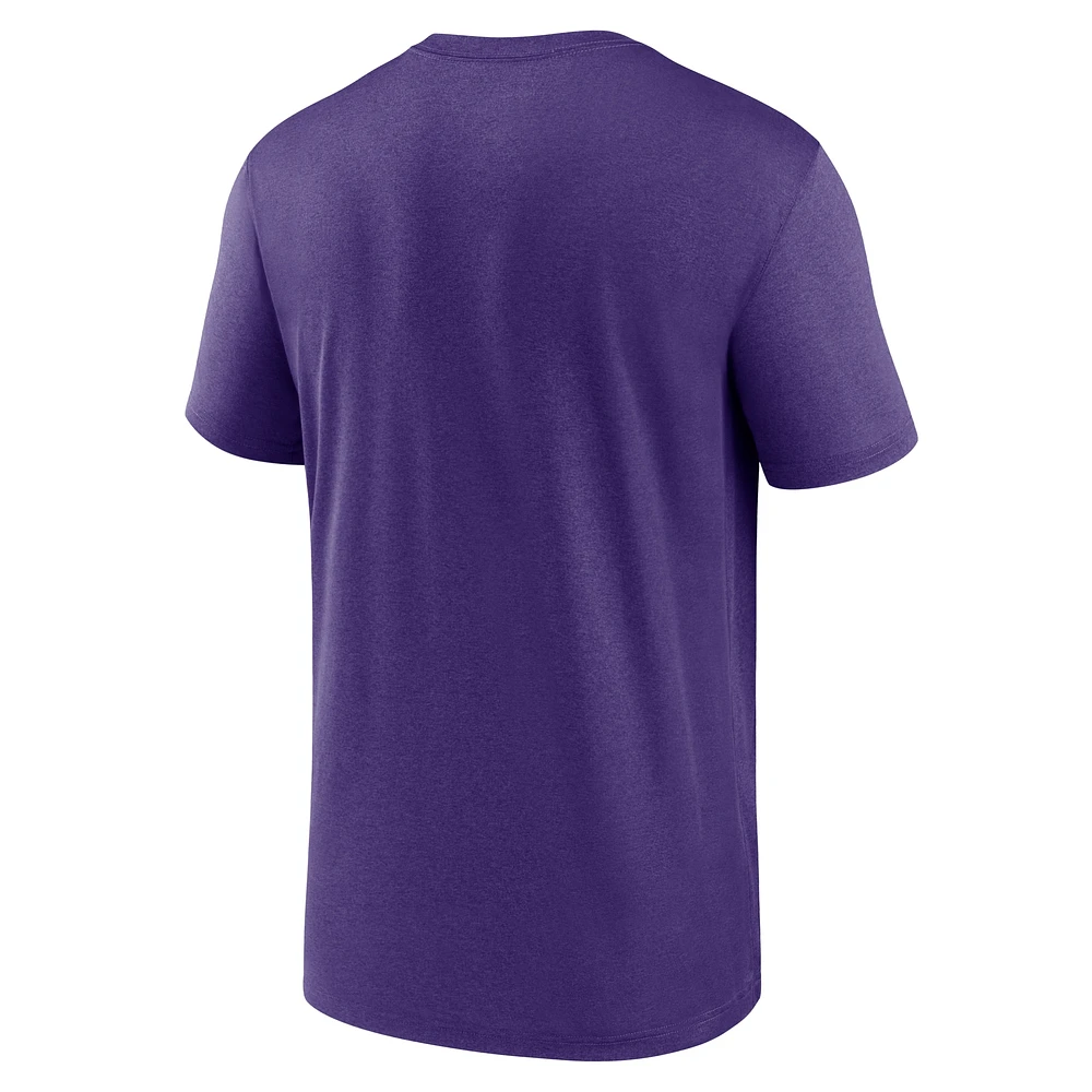 T-shirt Nike violet pour homme LSU Tigers On-Court Basketball Legend Practice Performance