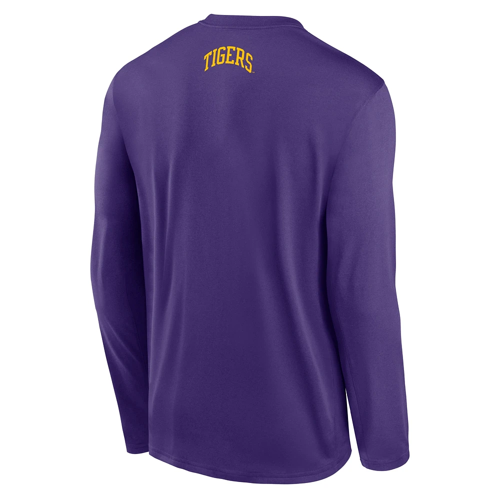 Men's Nike Purple LSU Tigers On-Court Basketball Shootaround Performance Long Sleeve T-Shirt