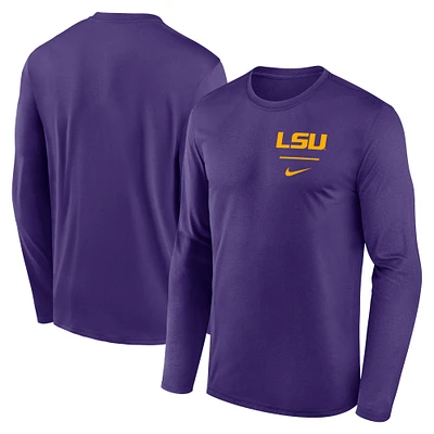 T-shirt à manches longues Nike Purple LSU Tigers Primary Stack Legend pour homme