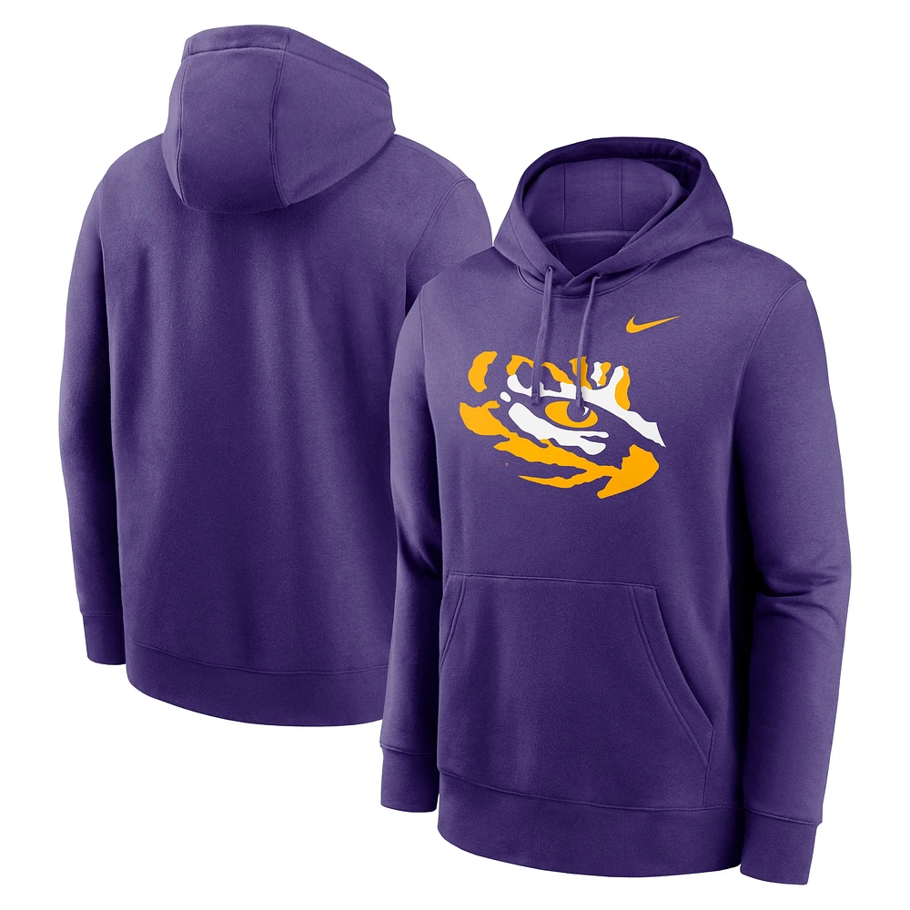 Sweat à capuche en polaire Nike violet LSU Tigers Primetime Alternate Logo Club pour homme