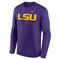 T-shirt à manches longues Nike violet LSU Tigers Primetime Primary Legend pour homme