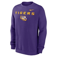 Sweat-shirt Nike violet LSU Tigers Primetime Primary Stack pour homme