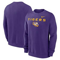 Sweat-shirt Nike violet LSU Tigers Primetime Primary Stack pour homme