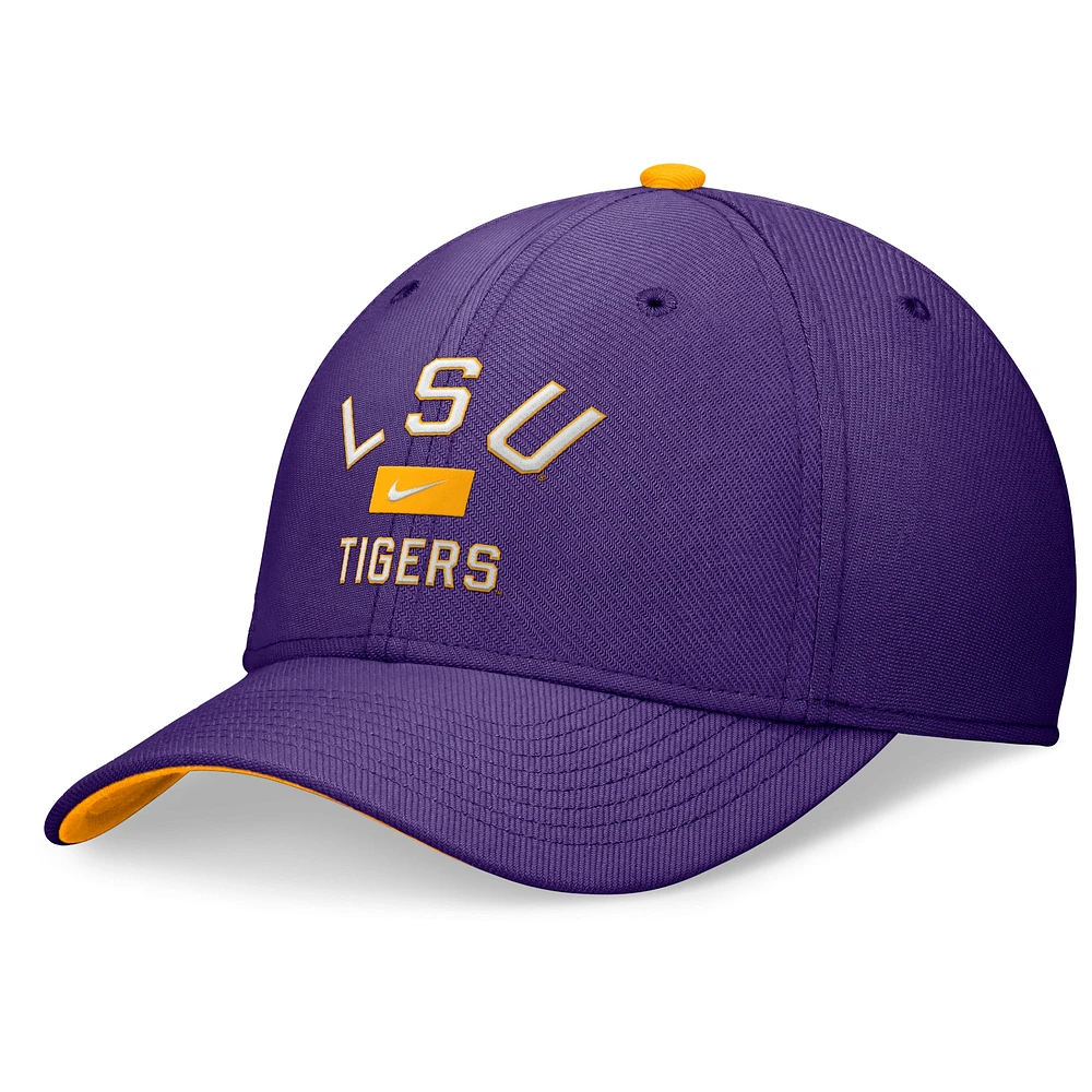 Casquette Nike LSU Tigers Primetime Rise Swoosh Flex violette pour homme