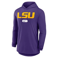 Men's Nike Purple LSU Tigers Primetime Tri-Blend Performance Long Sleeve Hoodie T-Shirt